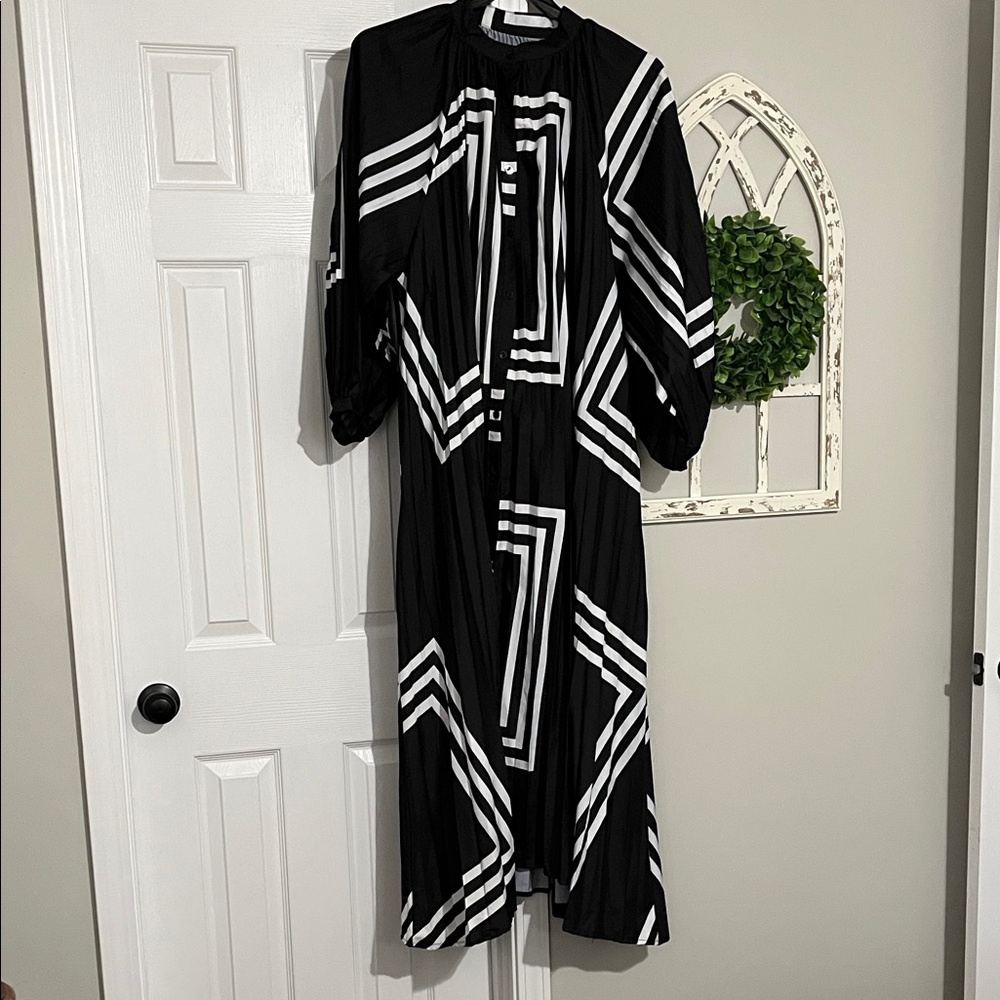 Pleated Button Down Dress